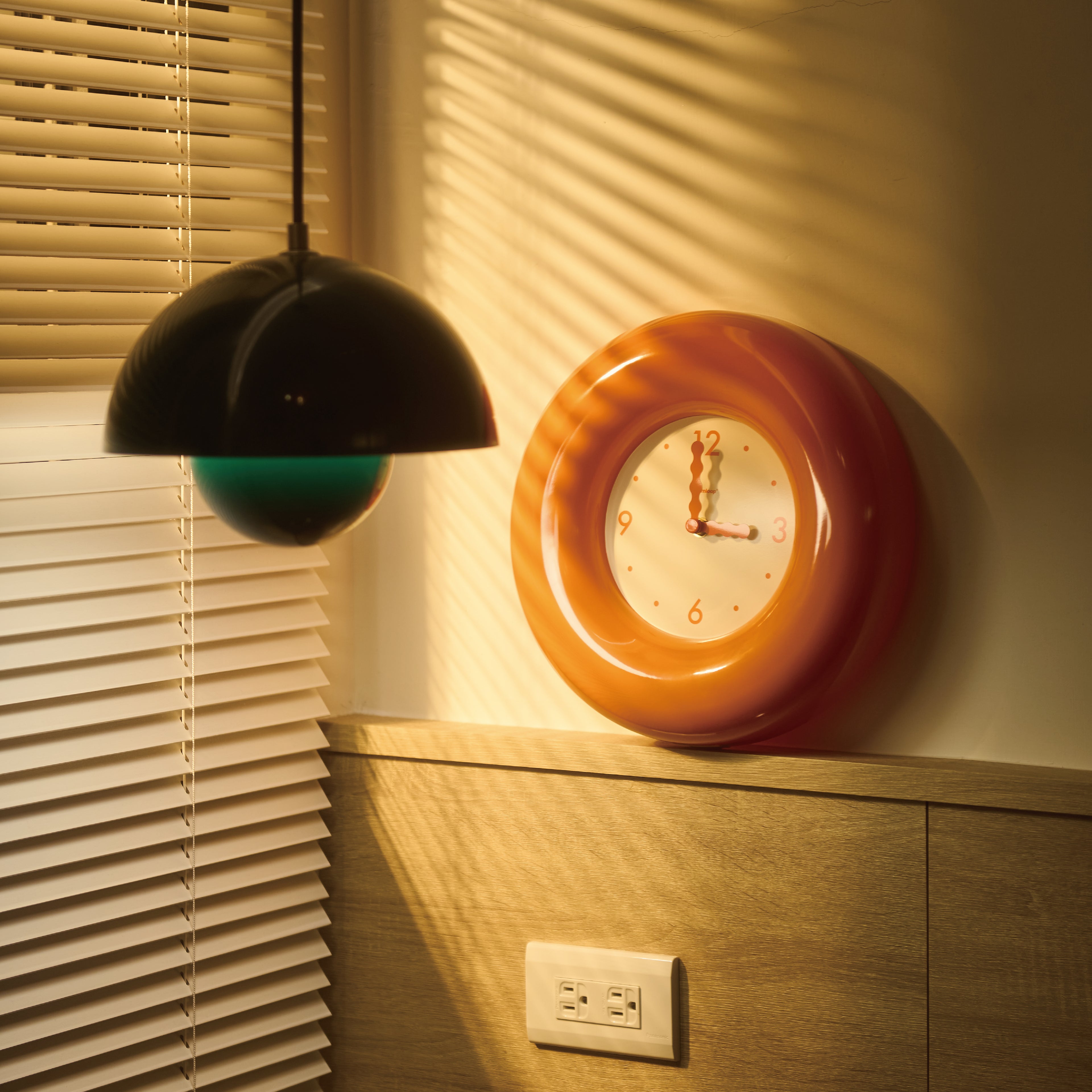 貝果靜音掛鐘 - 橘