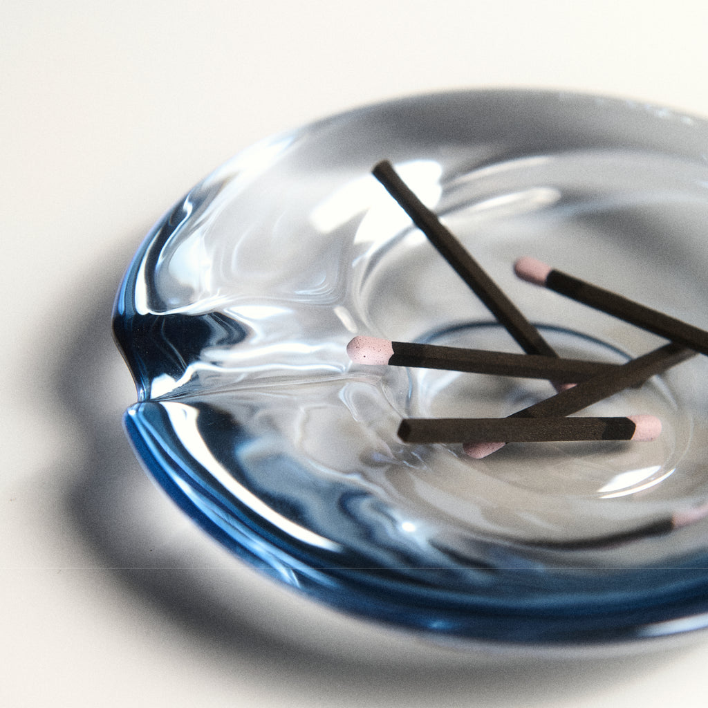 V.VLT SELECT｜圓玻線香盤 - 冰藍