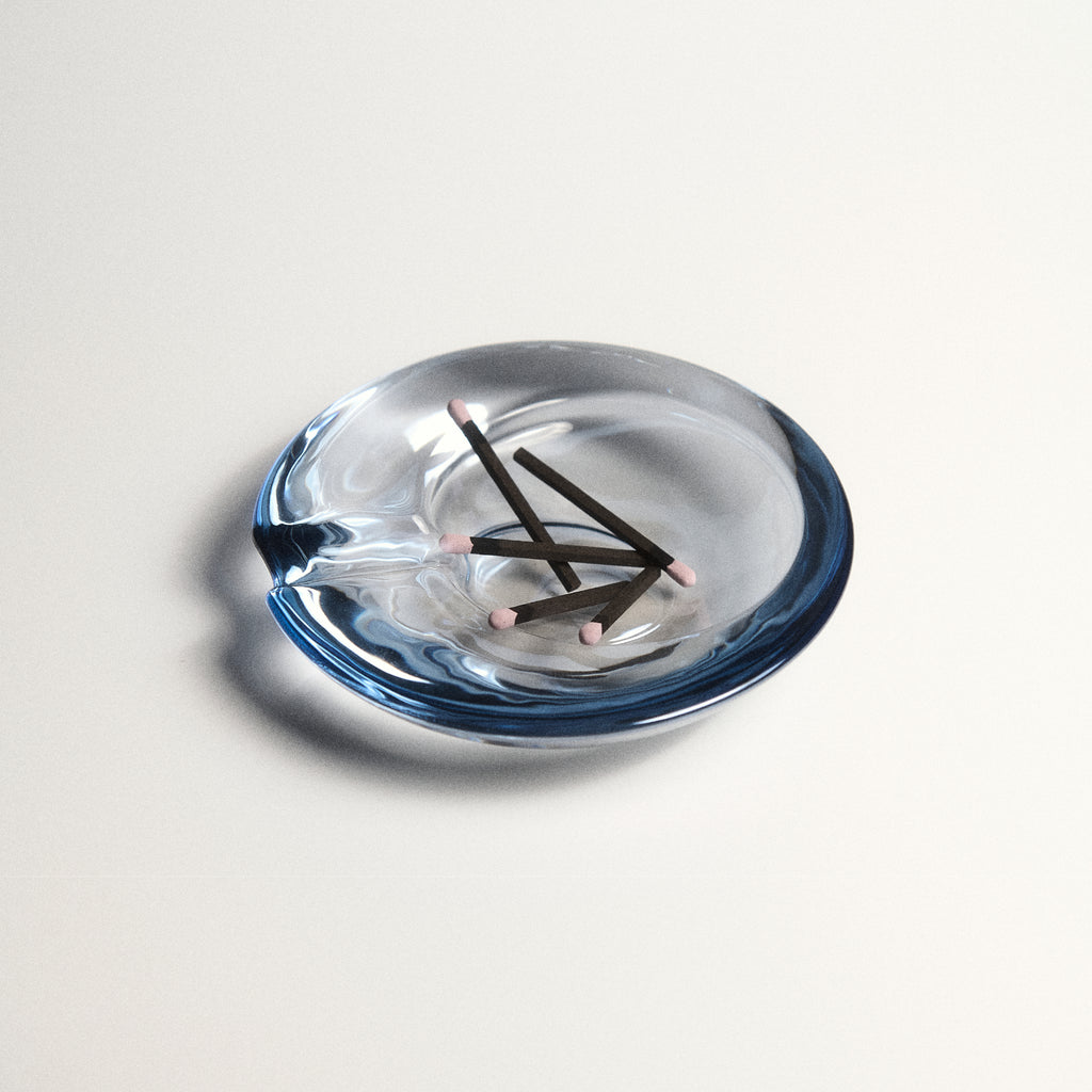 V.VLT SELECT｜圓玻線香盤 - 冰藍