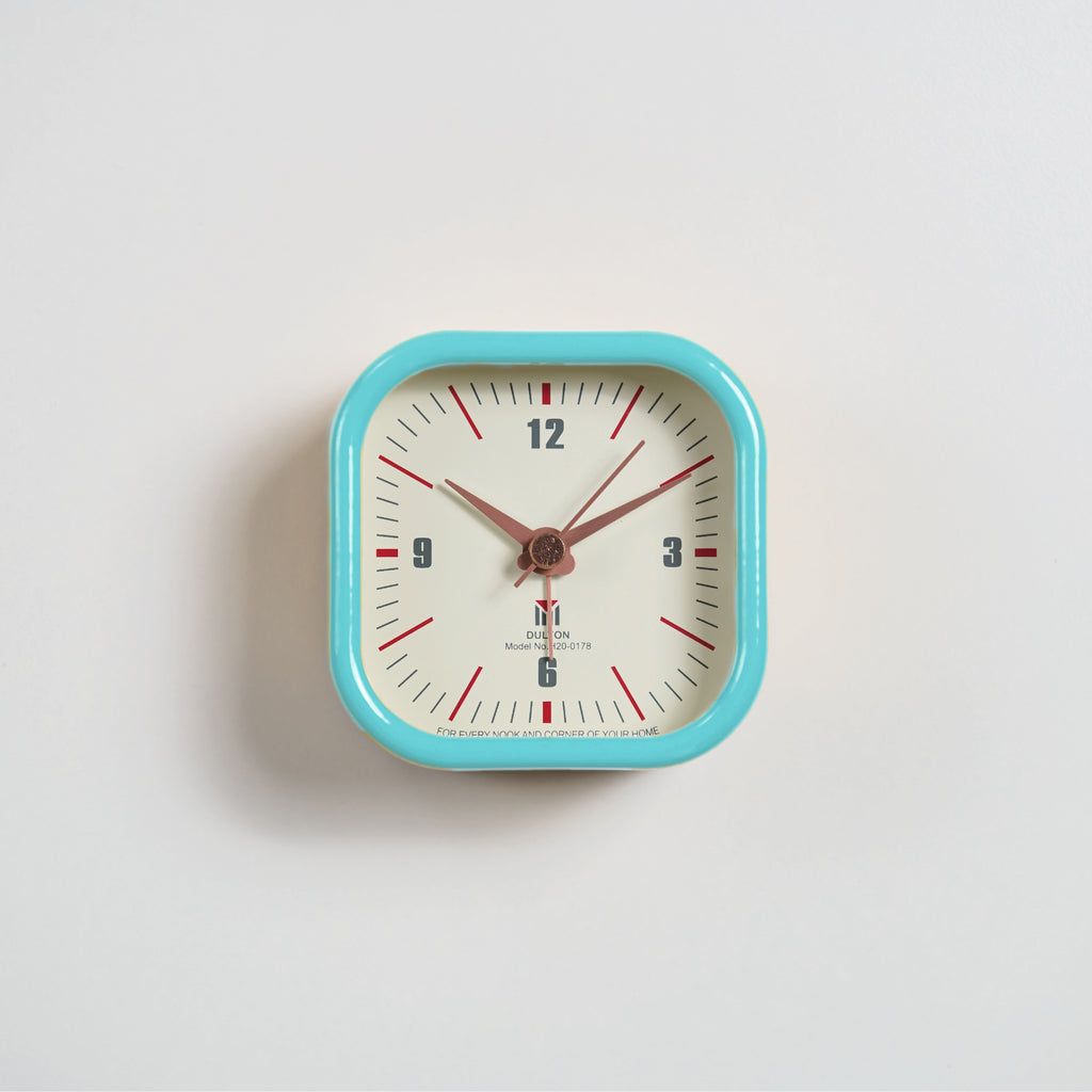 DULTON｜復古金屬方形時鐘 - 寶寶藍
