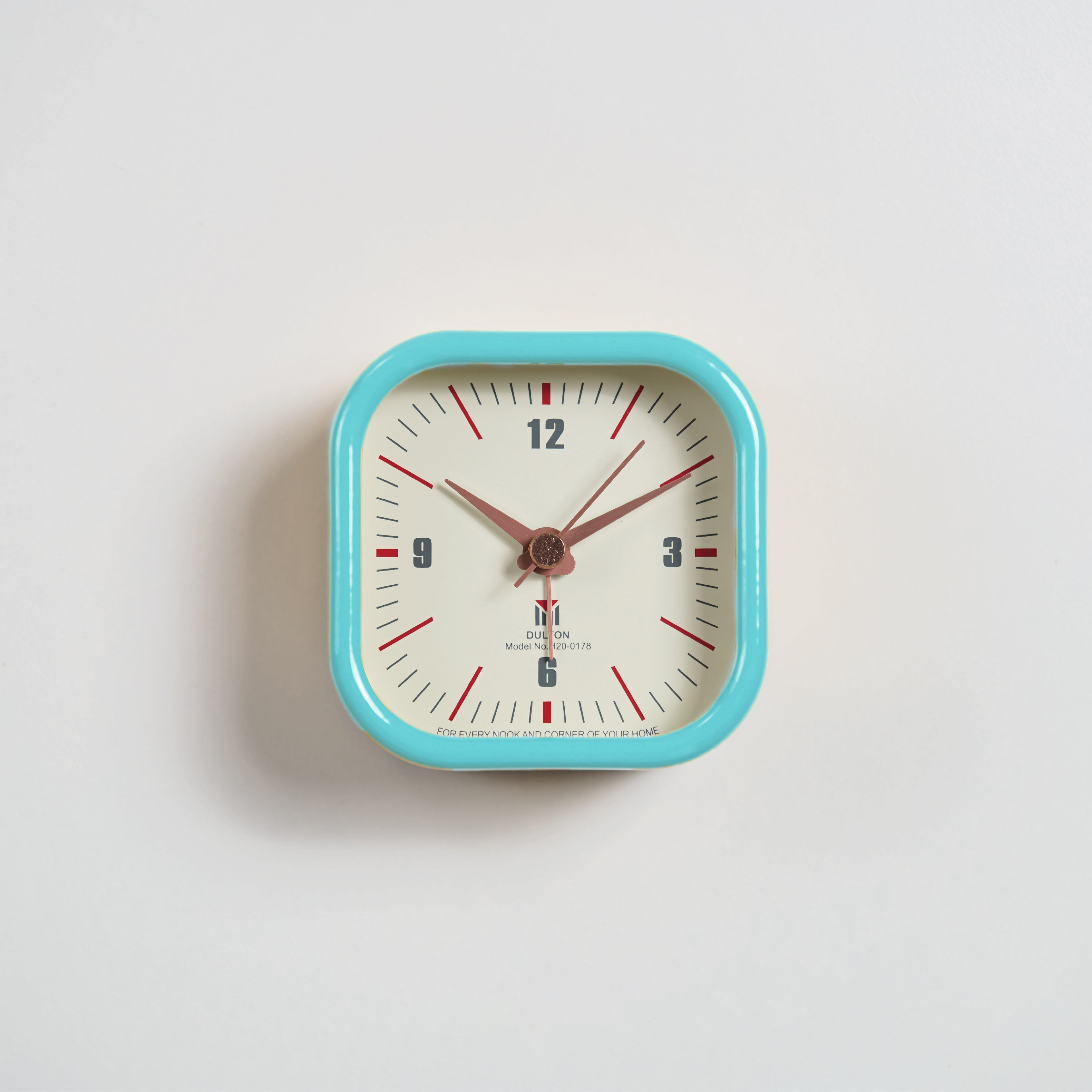 DULTON｜復古金屬方形時鐘 - 寶寶藍