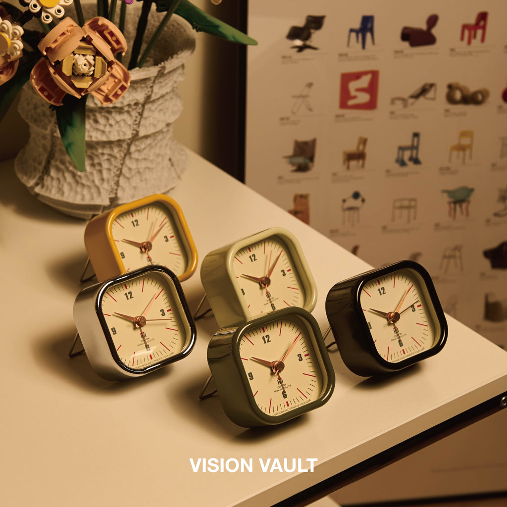 DULTON｜復古金屬方形時鐘 - 黃