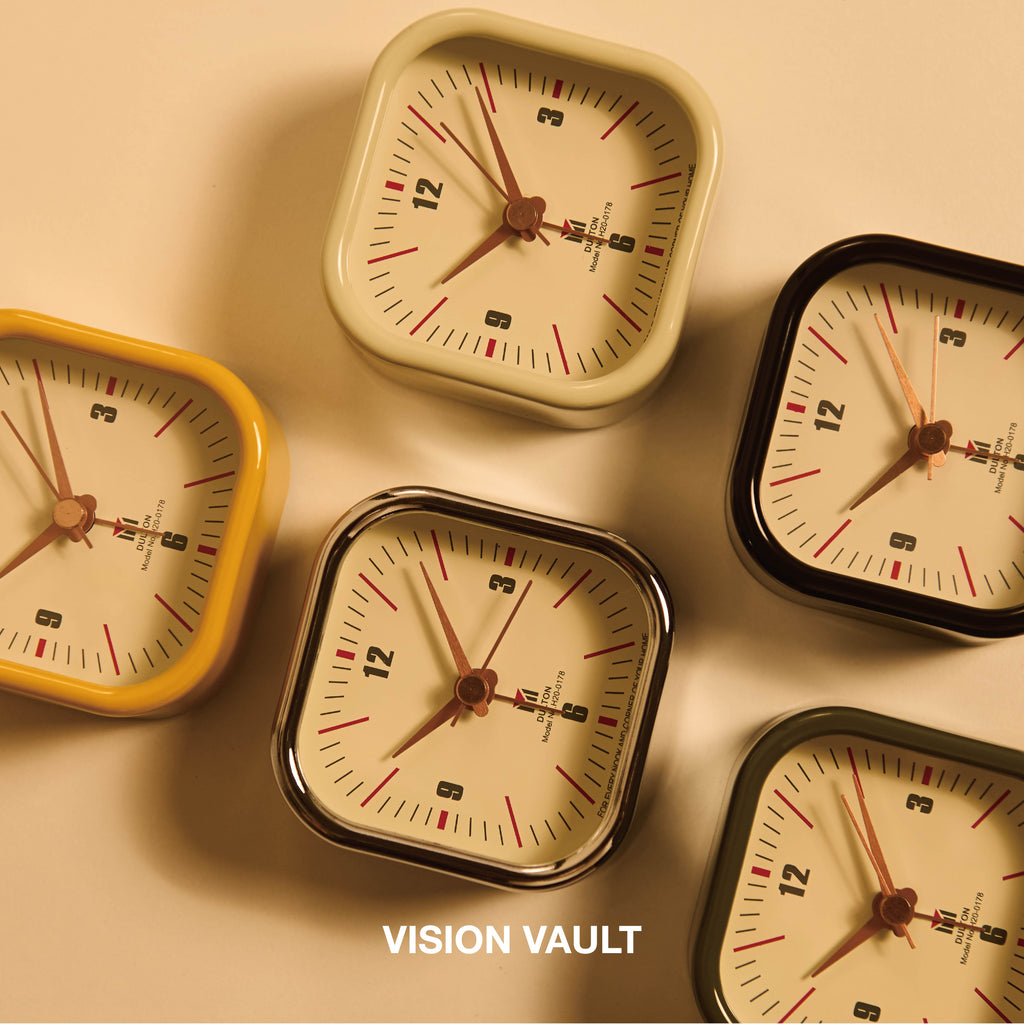 DULTON｜復古金屬方形時鐘 - 黃