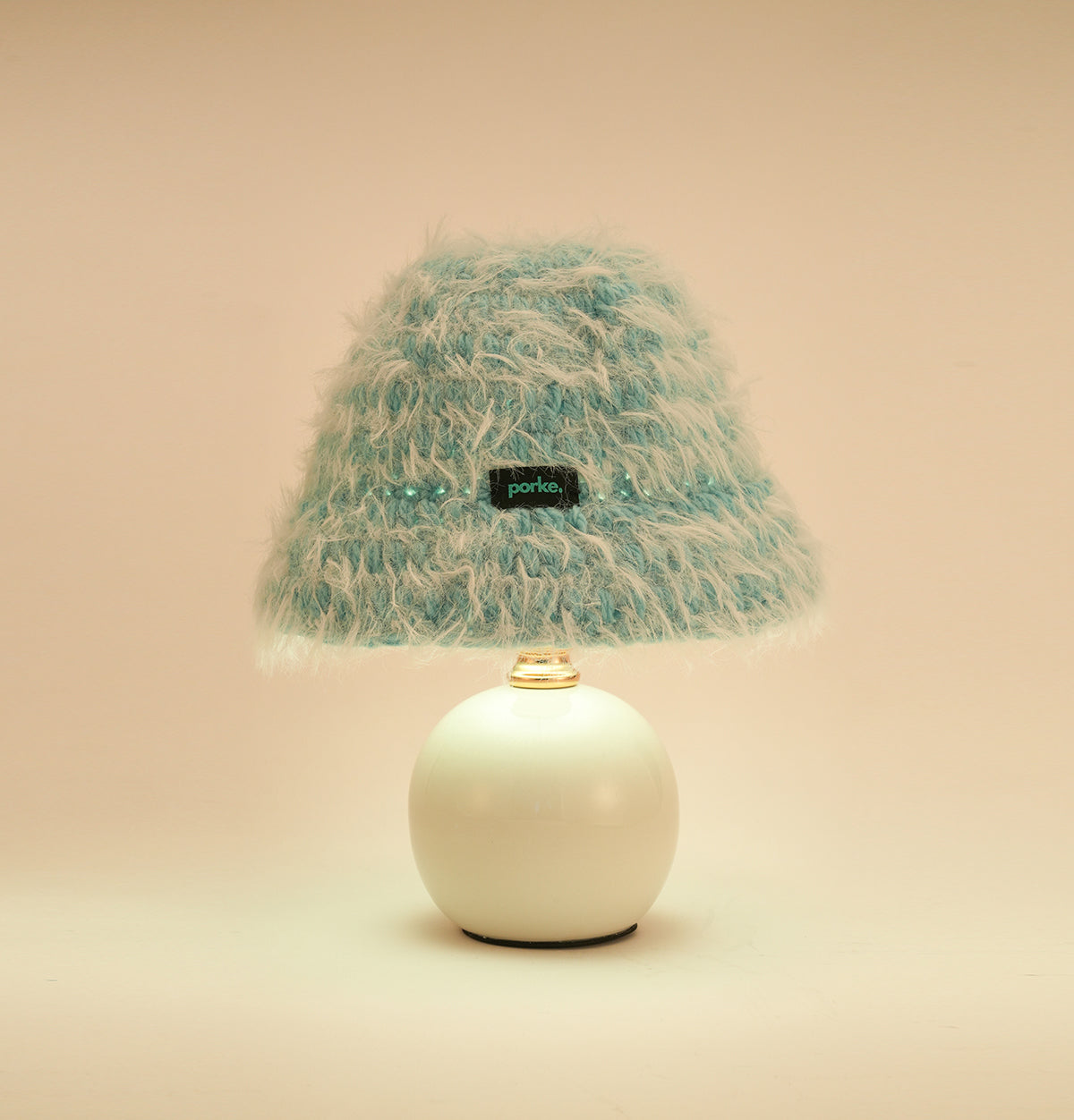 porke.｜Full Lighting 編織圓帽陶瓷桌燈 - Ciel