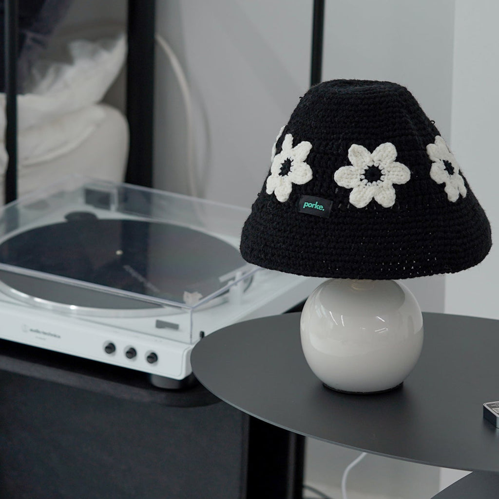 porke.｜Full Lighting 編織圓帽陶瓷桌燈 - Flor