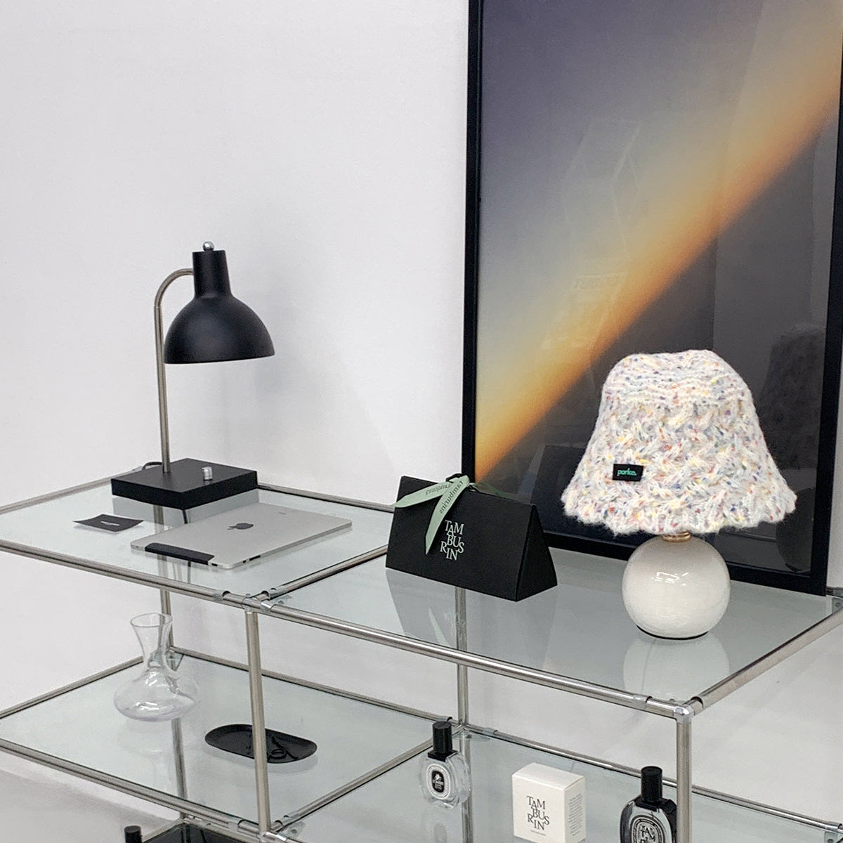 porke.｜Full Lighting 編織圓帽陶瓷桌燈 - Puro