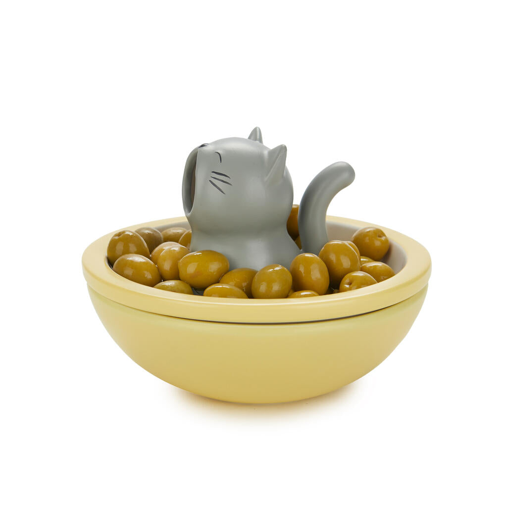 Balvi｜Hungry 系列 動物雙層陶瓷點心碗 - 小貓