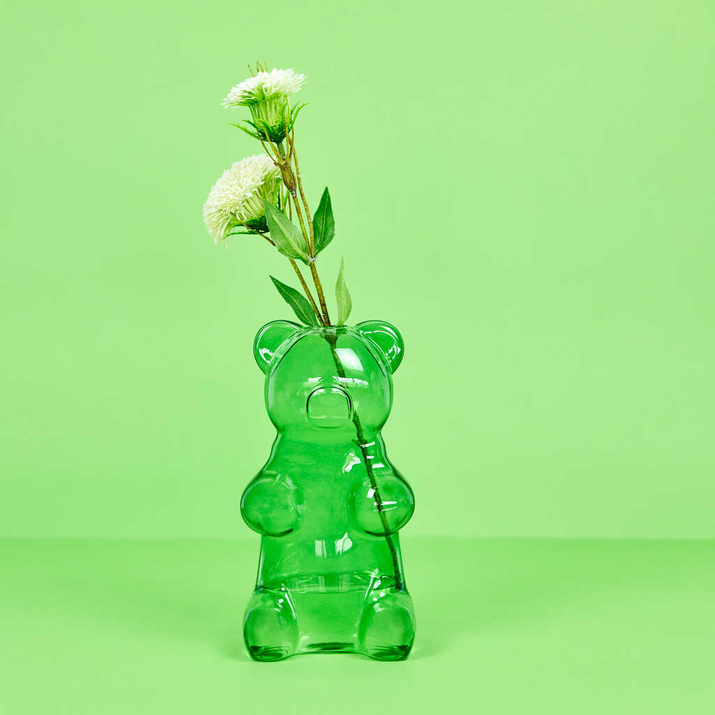 Balvi｜小熊軟糖玻璃花瓶 - 綠