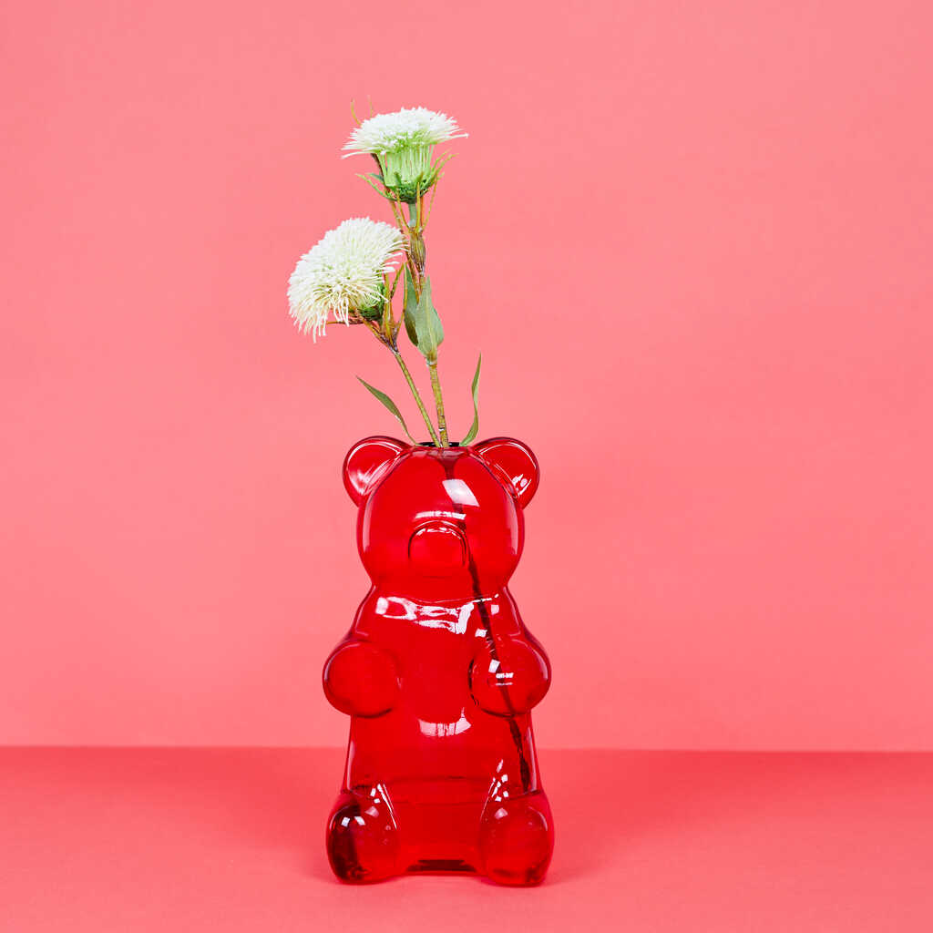 Balvi｜小熊軟糖玻璃花瓶 - 紅