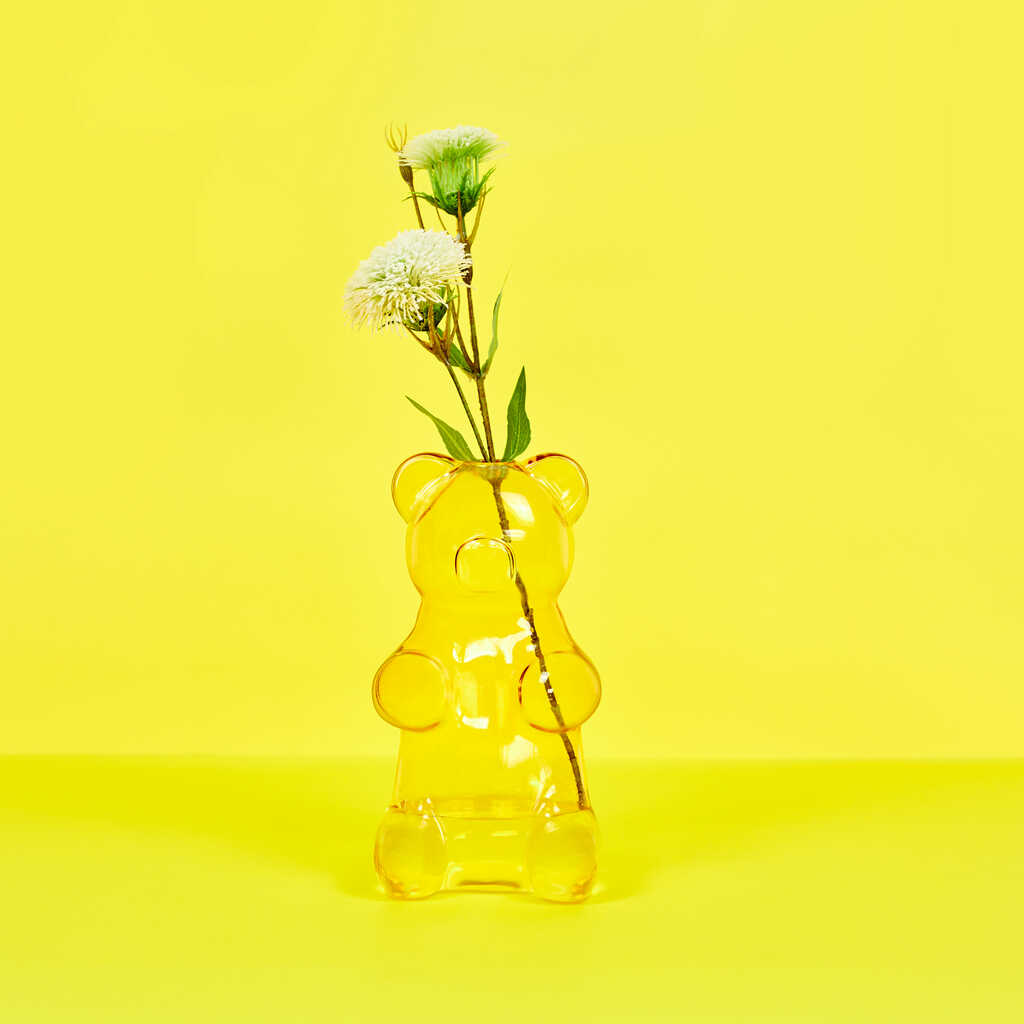 Balvi｜小熊軟糖玻璃花瓶 - 黃