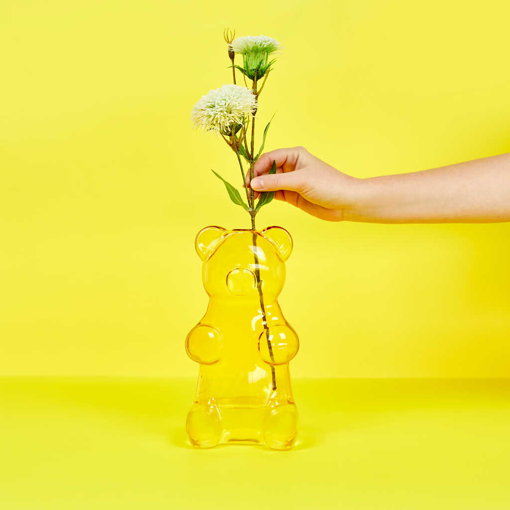 Balvi｜小熊軟糖玻璃花瓶 - 黃